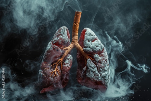 Lungs damaged by tobacco smoke