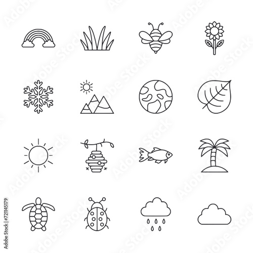 set of icons nature 