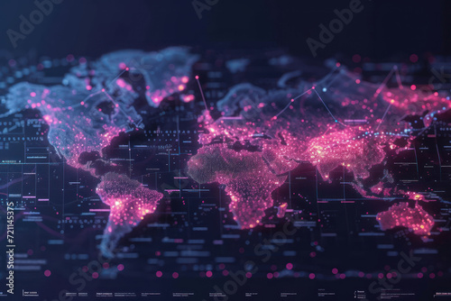 Slika na platnu global world graphic background for the global world concept motion
