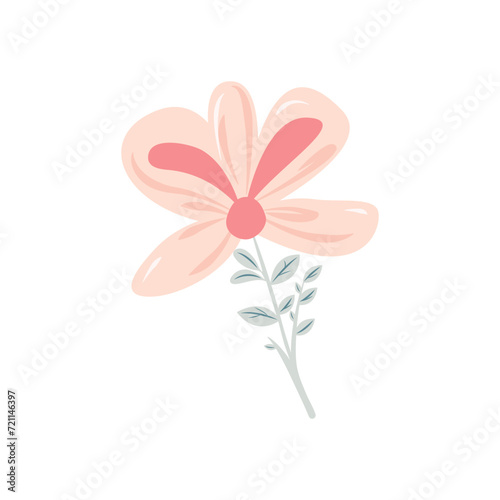Cute spring flower, minimalist children's design, spring concept, Valentine's day concept