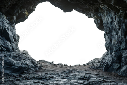 Cavern, transparent background, isolated image, generative AI photo