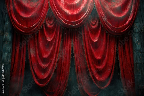 theater curtain with red curtain, baroque elegance