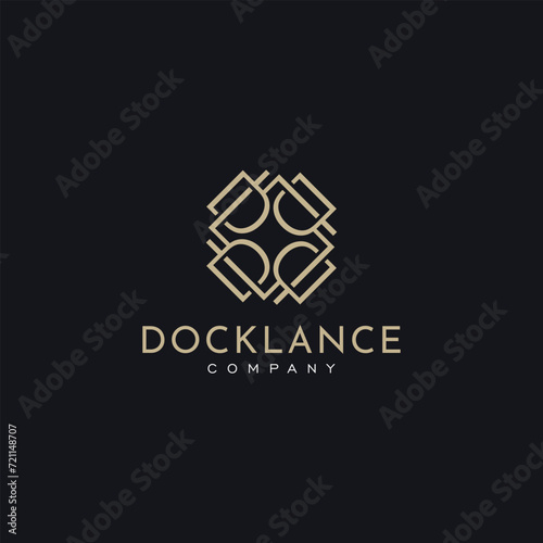 Initial DL letter with Luxury Abstract Shape for Personal Consulting Firm Logo Design