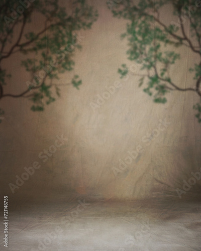 vintage looking background with trees paint on it © Hari
