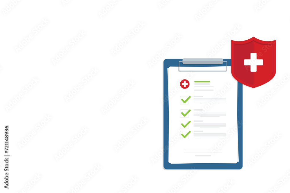 Fototapeta premium Health insurance protection. Healthcare concept. Vector illustration flat design 