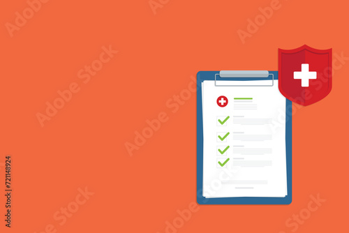 Health insurance protection. Healthcare concept. Vector illustration flat design 