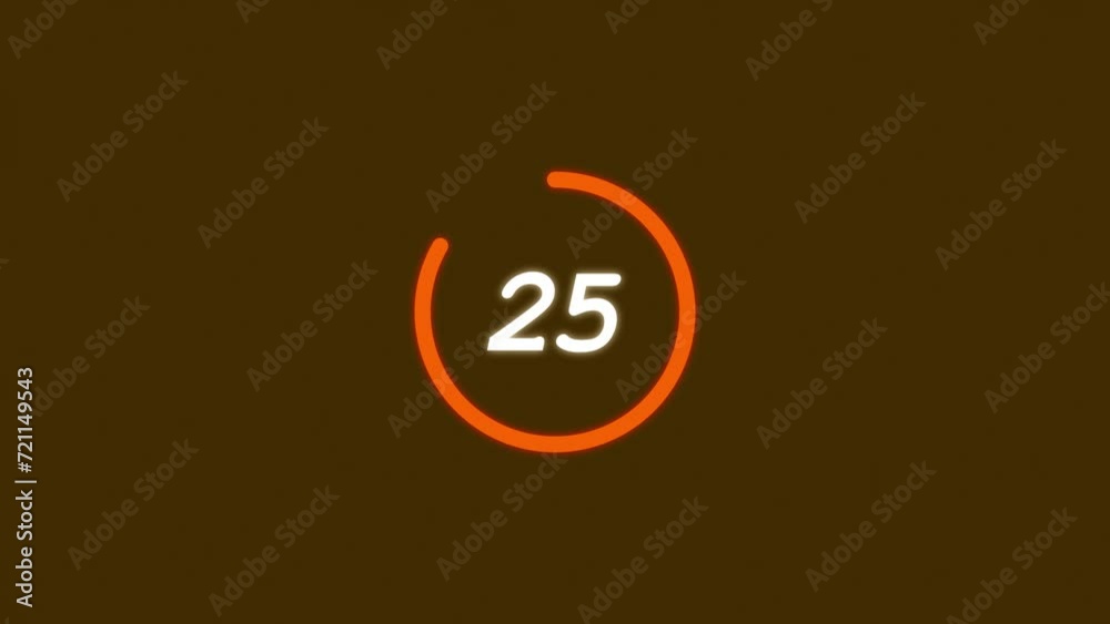 Minimal countdown timer animation from 30 to 0 seconds. Modern flat ...