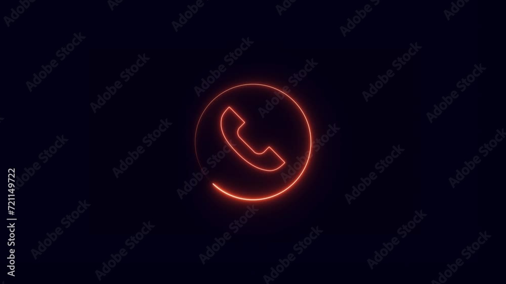 phone call animated icon, Animated neon icon of phone. Symbol of handset. Concept of communication, support phone call animated icon, Animated neon icon of phone. Symbol of handset. Concept of communication, support
