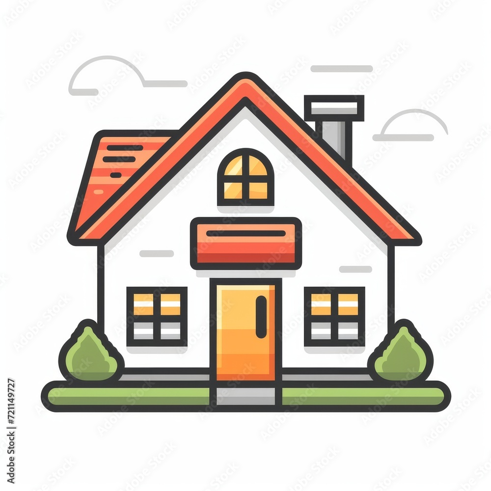flat icon of a house on white background