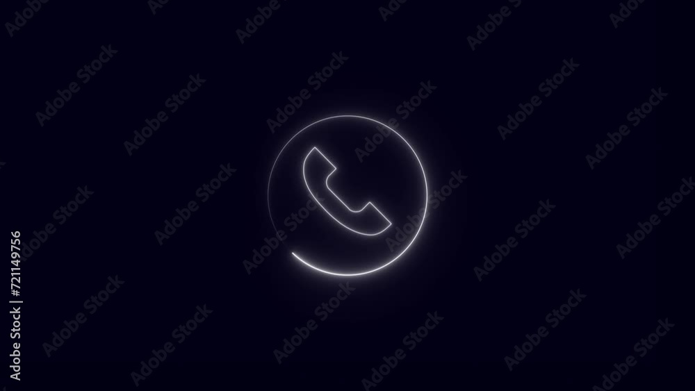 phone call animated icon, Animated neon icon of phone. Symbol of handset. Concept of communication, support phone call animated icon, Animated neon icon of phone. Symbol of handset. Concept of communication, support