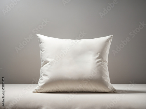 Mockup of one empty white square pillow. Generative AI