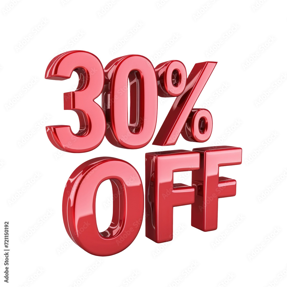 3D rendering object 30% discount offer transparent background 3D rendering object 30% discount offer transparent background
