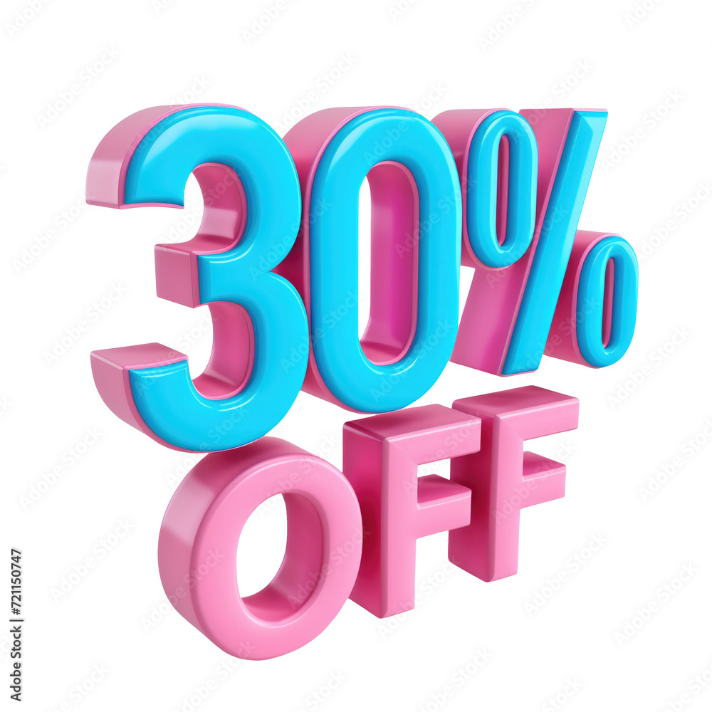 3D rendering object 30% discount offer transparent background 3D rendering object 30% discount offer transparent background