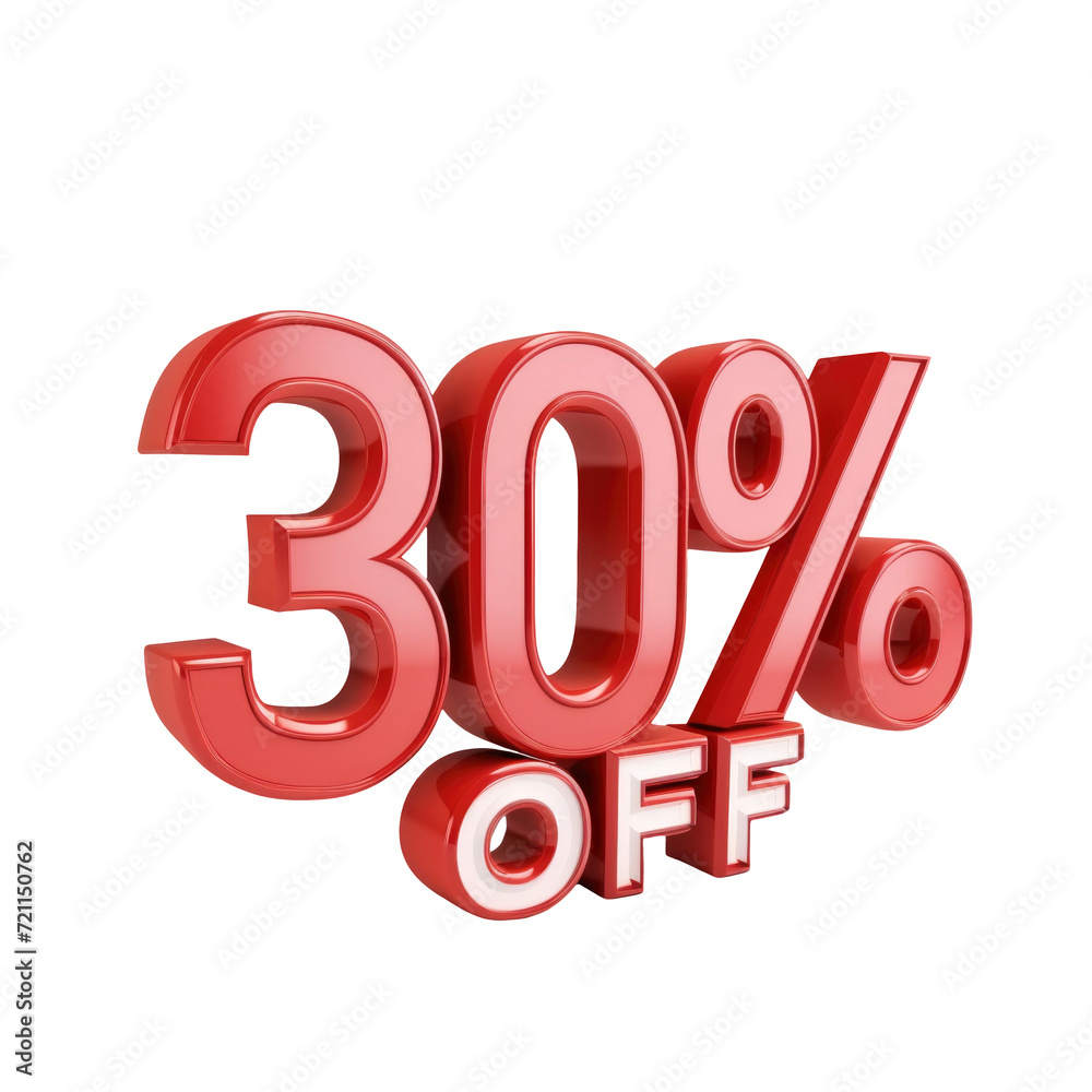 3D rendering object 30% discount offer transparent background 3D rendering object 30% discount offer transparent background