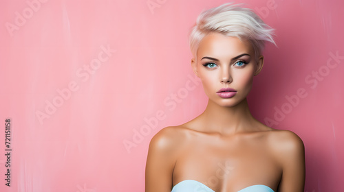 Colorful portrait of a young woman feeling confident