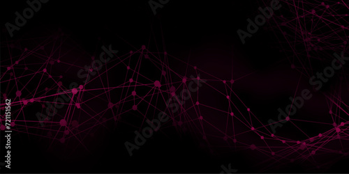 Abstract futuristic background. Digital plexus of many glowing lines and dots . web futuristic connecting, network social online, Big data visualization technology system background Vector. 