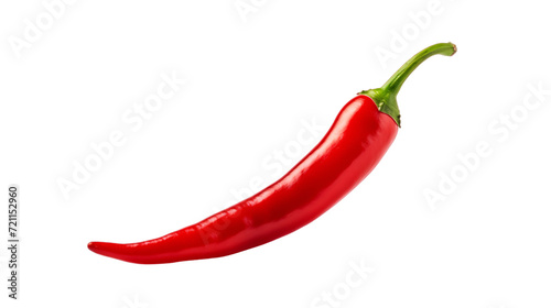 curved red hot chili pepper isolated on a white or transparent background, PNG
