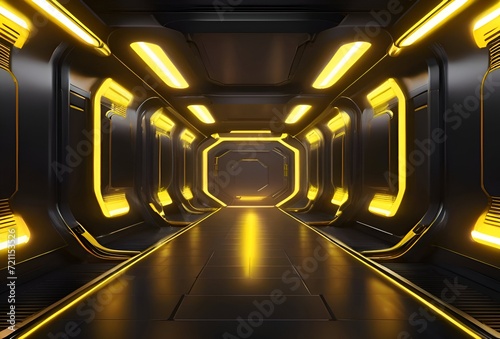 Aisle Suit with Yellow Neon Lights photo