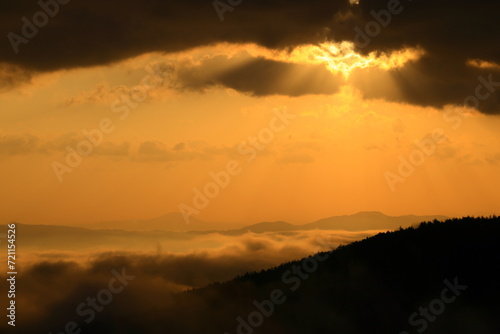 岩手県奥州市 夜明けの風景