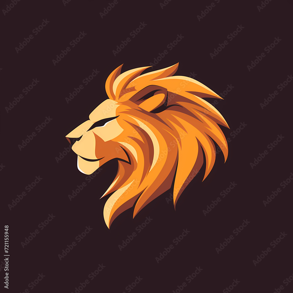 2d vector logo lion, abstract, illustration 2d vector logo lion, abstract, illustration