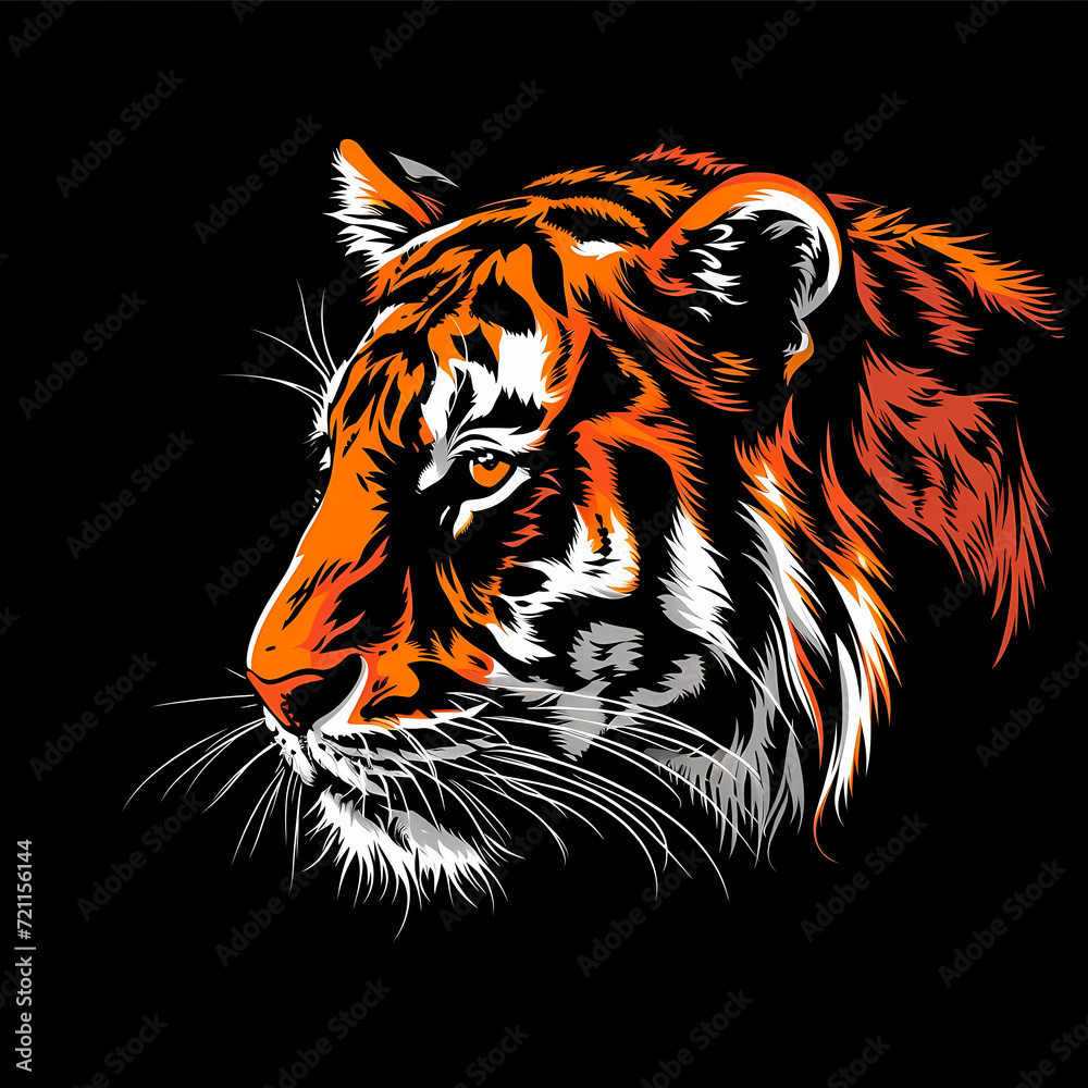 2d vector logo tiger, abstract, illustration