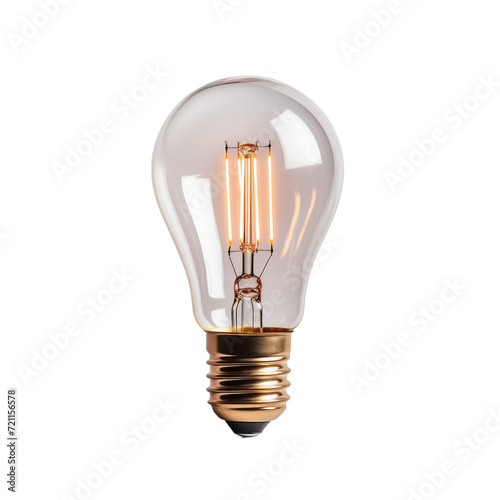 Light bulb isolated on transparent and white background. Generative ai