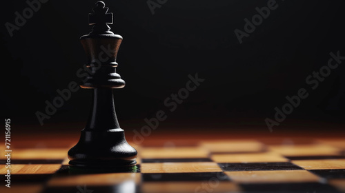 Regal Silhouette: Minimalist Elegance in Chess Mastery. Generative AI