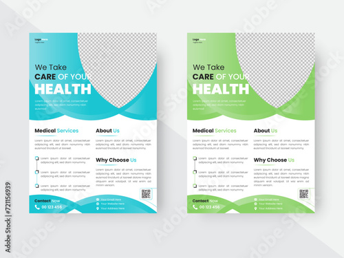 "Check out this medical flyer template with a minimal and professional design. It offers a sleek and stylish look that's perfect for any medical or healthcare-related event or promotion."