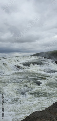 Wallpaper Mural gullfoss waterfall in iceland on a cloudy day Torontodigital.ca