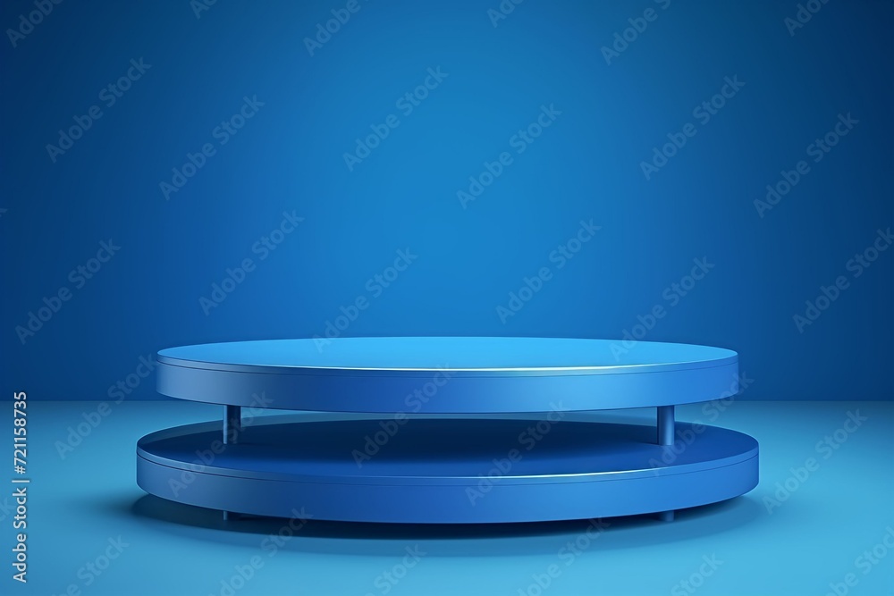 white podium on blue background white podium on blue background