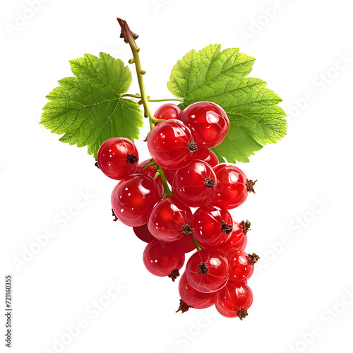Red currant isolated on transparent background. Clipping path included. photo