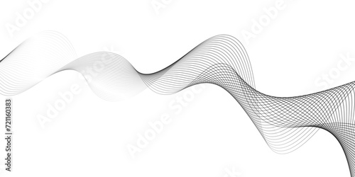 Abstract wave element for design. Digital frequency track equalizer. Digital frequency track equalizer. Stylized line art background.A strip or tape of lines. Black and white graphics,