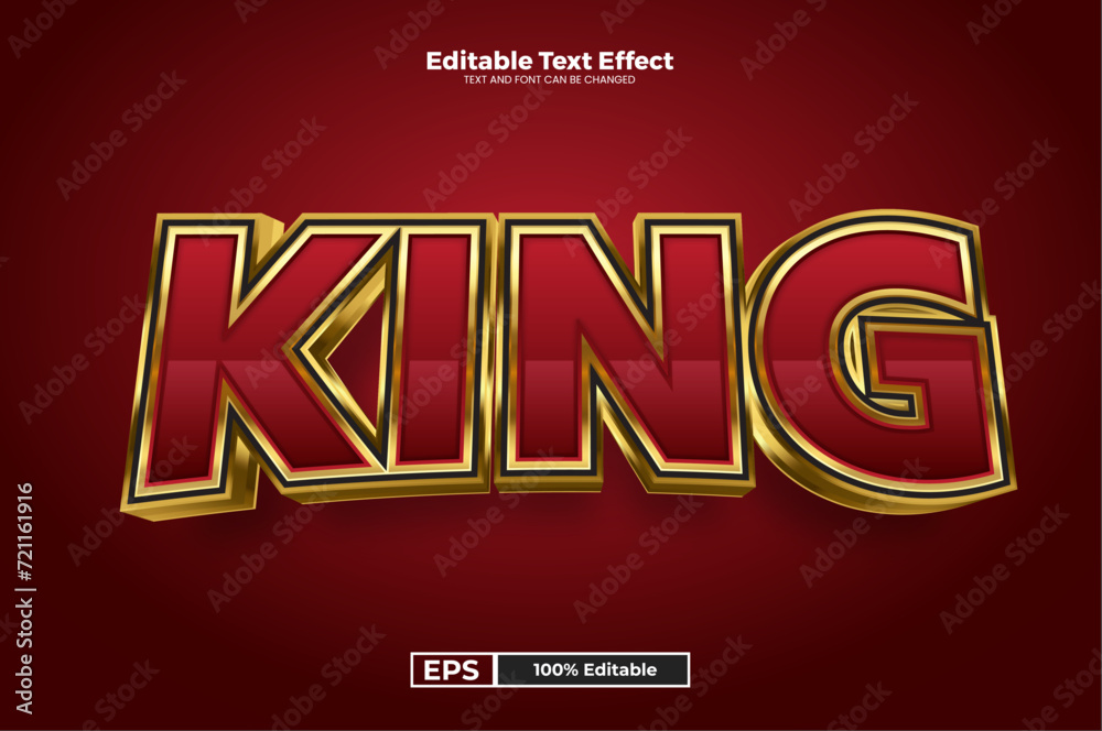 King editable text effect in modern trend style
