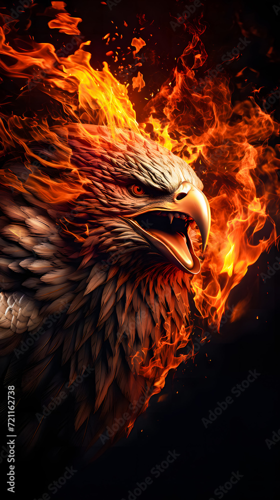 Eagle wallpaper with flames around it with black background, smartphone wallpaper, HD Wallpaper Eagle wallpaper with flames around it with black background, smartphone wallpaper, HD Wallpaper