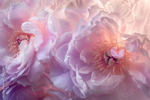 A whimsical portrayal of peonies caught in a dance, their petals twirling with grace and joy