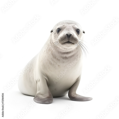 A small seal on a white background