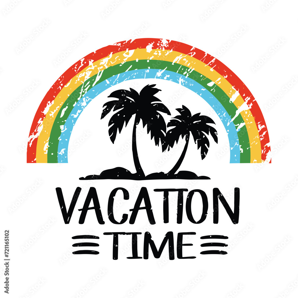 Vacation Time Vector Design for T.Shirt