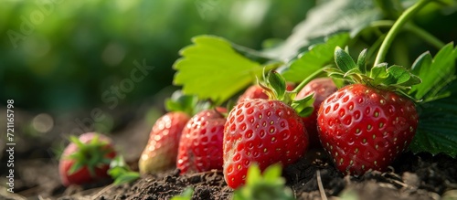 Juicy Strawberries Waiting to be Picked - A Tempting Delight of Freshly Plucked Strawberries Waiting to be Picked and Savored