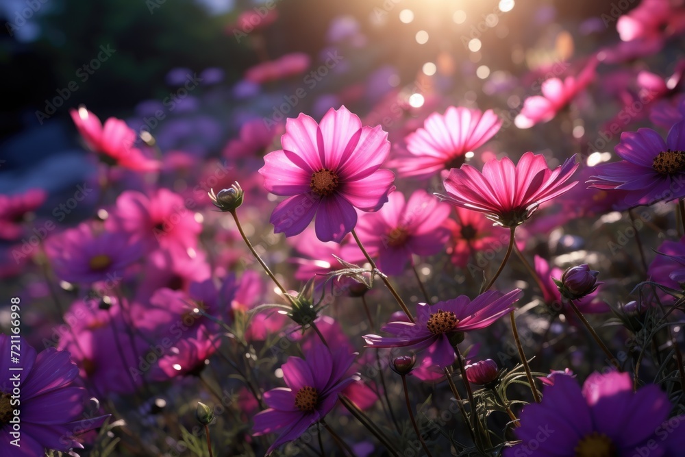 Beautiful Cosmos Flowers in the Garden