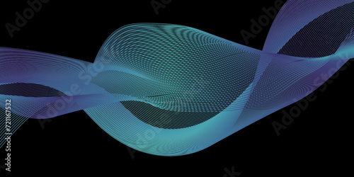 Abstract blend wave lines and technology background. Background lines wave abstract stripe design. Black background, mesh abstract, vector gradient line soft blend.