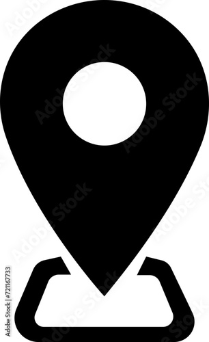 Location pin icon. Map pin place marker. Map marker icon. GPS location symbol in trendy fill style isolated on transparent background. Premium quality symbol. Vector sign for mobile apps and website.