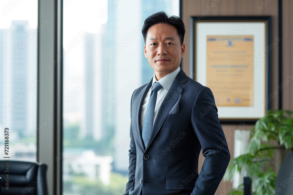 Portrait of asian smiling businessman indoor Portrait of asian smiling businessman indoor