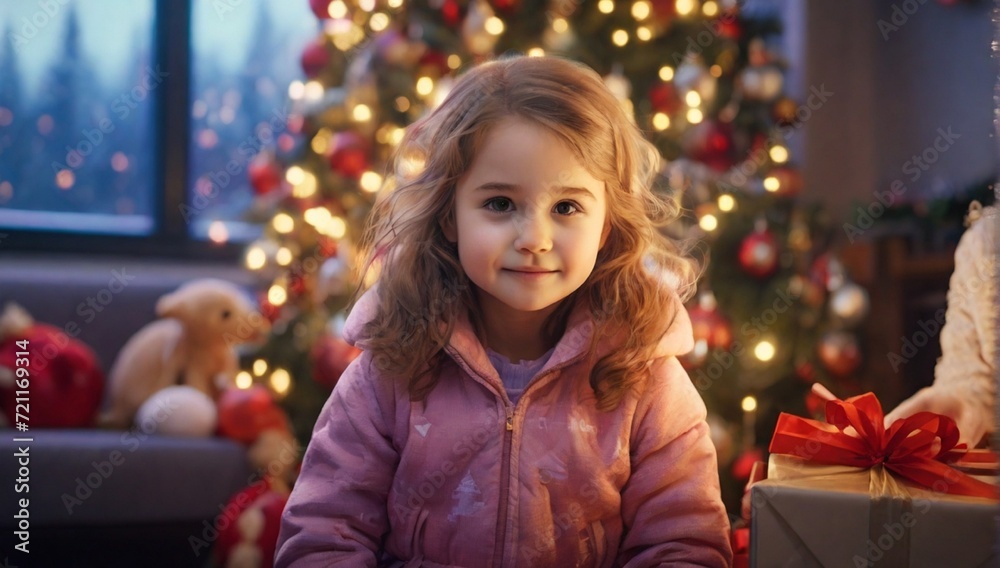 _little_girl_at_Christmas_tree_ _little_girl_at_Christmas_tree_