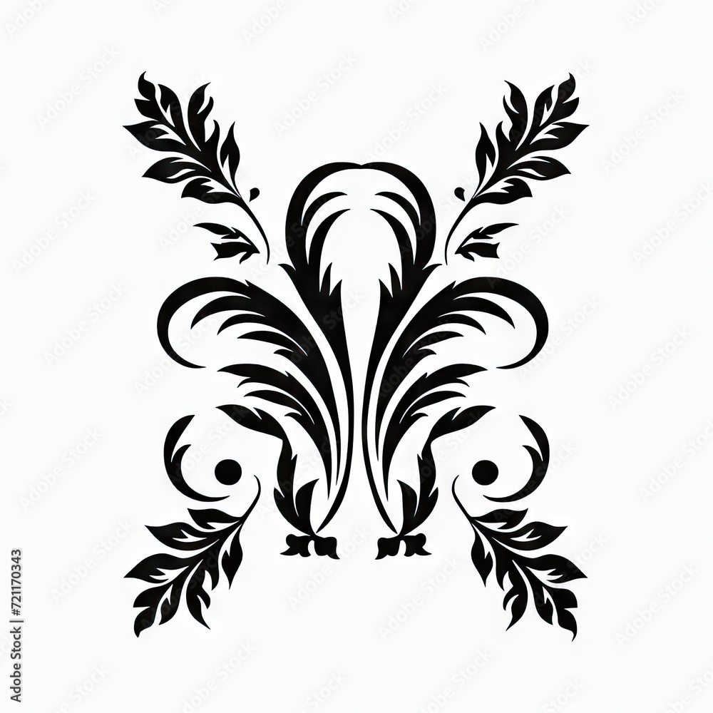 Obraz premium Abstract flowers with leaves AI generative illustration
