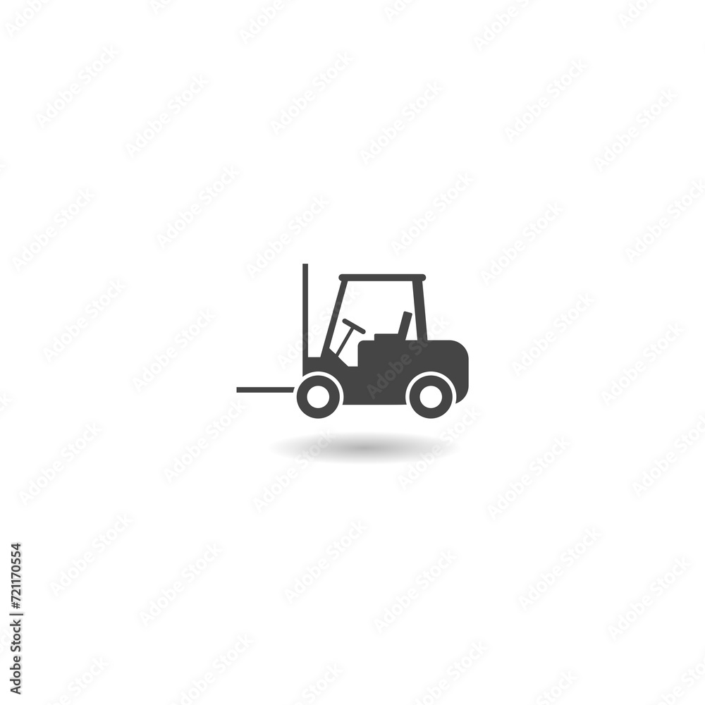 Forklift icon logo with shadow