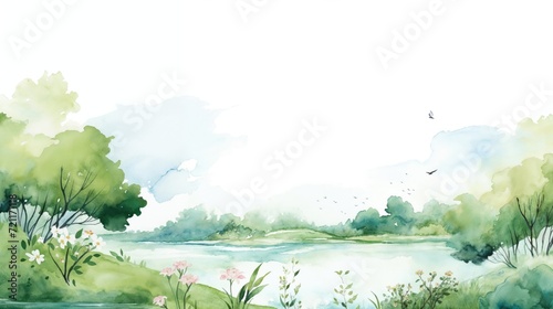 Beautiful Watercolour Illustration with a Natural Landscape.