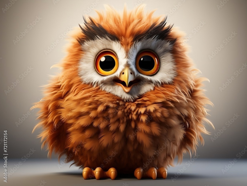 Cute little owl is on a white background Cute little owl is on a white background