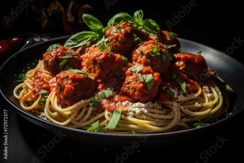 A classic spaghetti and meatballs dish.