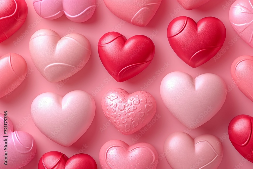 Seamless hearts pattern pink background for Mothers or Valentines Day