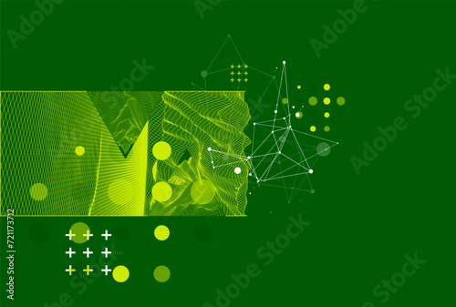 Scientific and technical image of the mountains. Abstract wireframe surface background inside a triangle. Hand drawn vector.